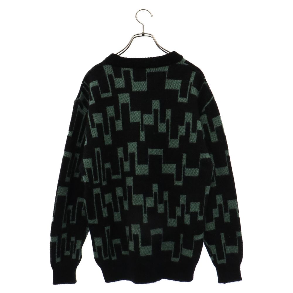 CALEE (キャリー) 7 Gauge jacquard mohair crew neck knit sweater CL 