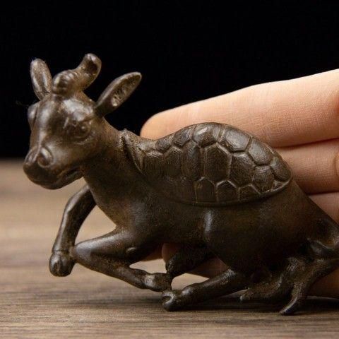 銅製 瑞獣筆棚