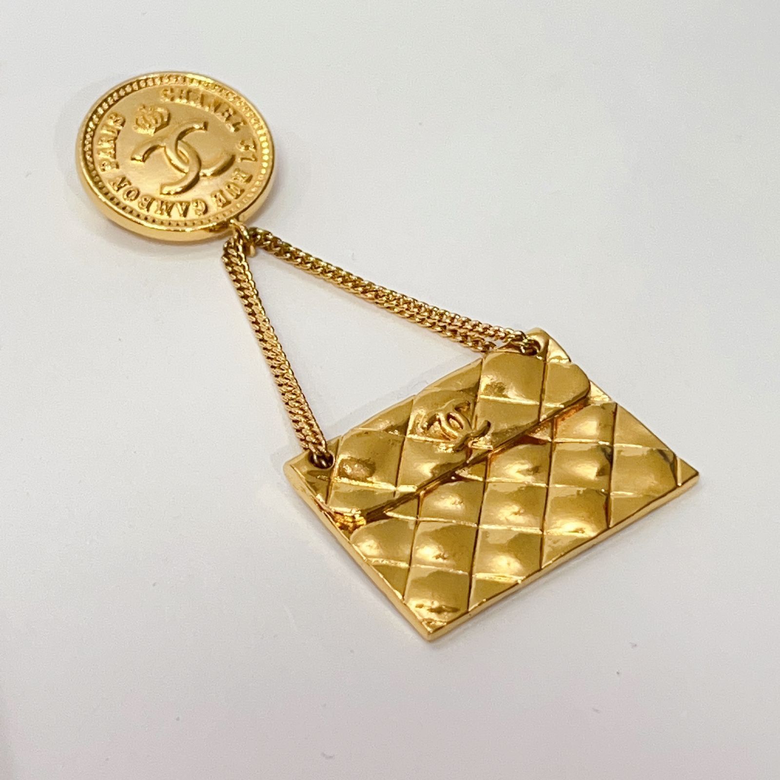 CHANEL シャネル ココマーク マトラッセバッグ ブローチ ゴールド ヴィンテージ GP aua81455r41110