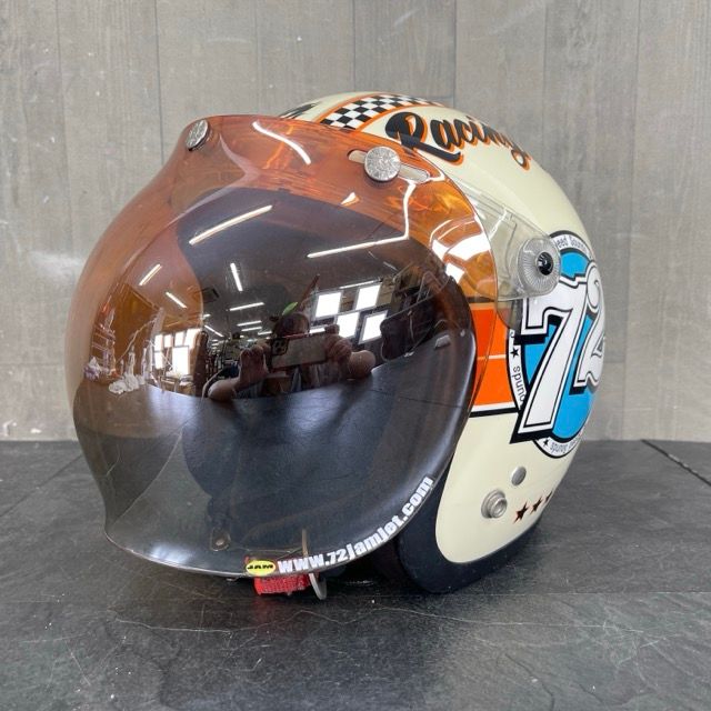 ジェットヘルメット 【中古】ALFA RAYS DESIGN 72 JAMJET フリーサイズ 56-59 クリーム色系 自動2輪乗用車 オートバイ バイク PSCマーク有/92892