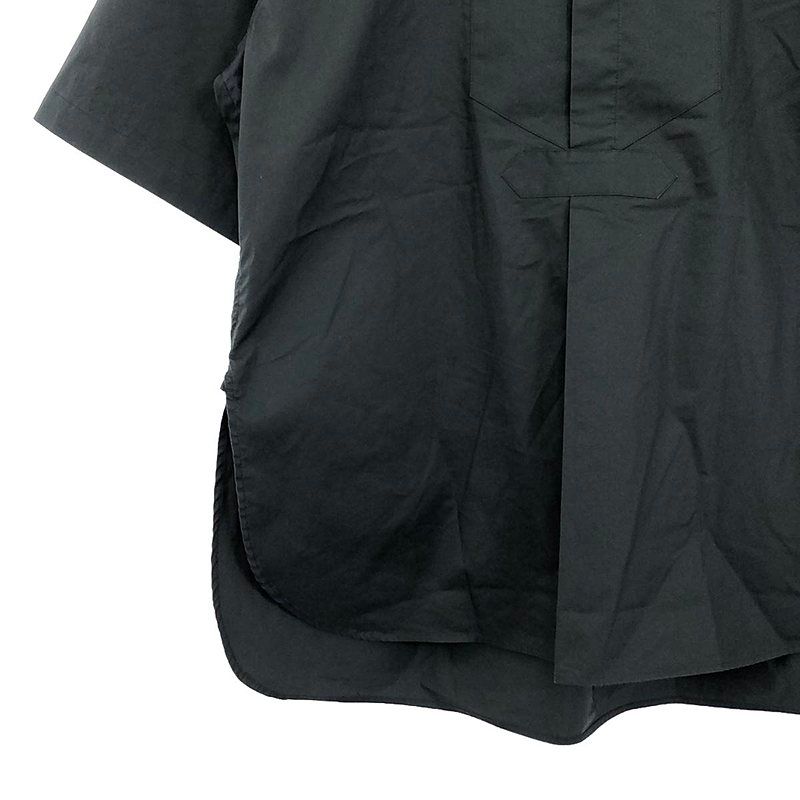 HYKEは ハイク フィッシャーマン バンドカラー プルオーバー 半袖シャツ 黒 HYKE / ハイク | 2021SS | FISHERMAN SHIRT フィッシャーマン