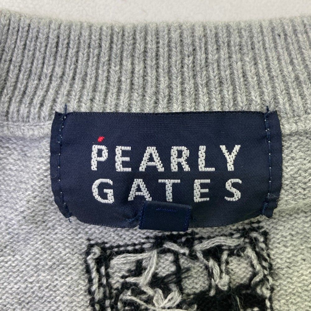 PEARLY GATES パーリーゲイツ ニット セーター グレー系 サイズ：1 ランク：A- 【中古】ゴルフウェア PEARLY GATES( パーリーゲイツ) 中古ゴルフウェア通販サイトSTST(ストスト)