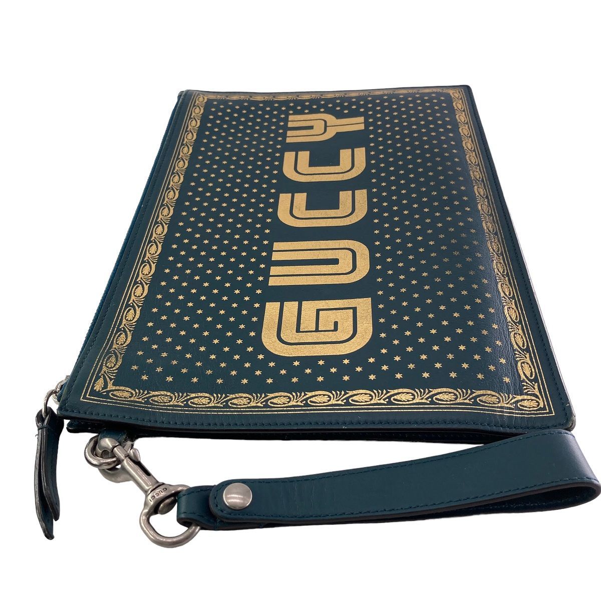 中古】 GUCCI グッチ グッシーセガ ロゴプリント クラッチ バッグ