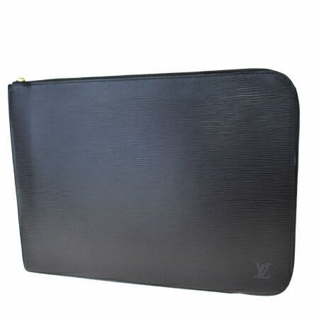 【中古】 ルイヴィトン LOUIS VUITTON ポッシュ ドキュマン クラッチバッグ エピ ノワール ブラック レザー M54492 32BS555