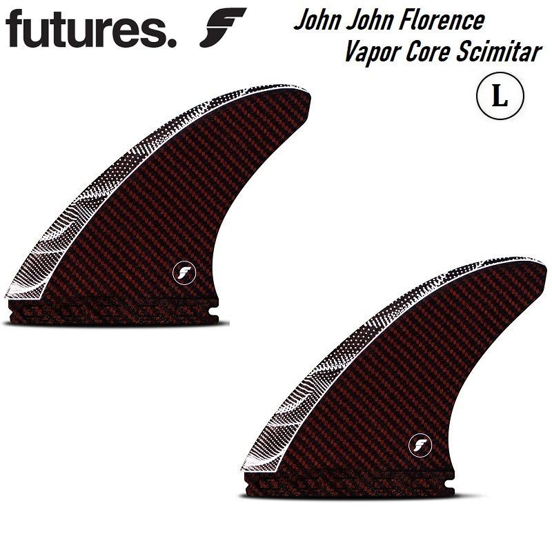 フィンキープレゼント 正規品 Futures Fin John John Florence Vapor Core Scimitar L ジョン ジョン フローレンス ベクター コア シミタール エル Carbon Redフューチャー フィン