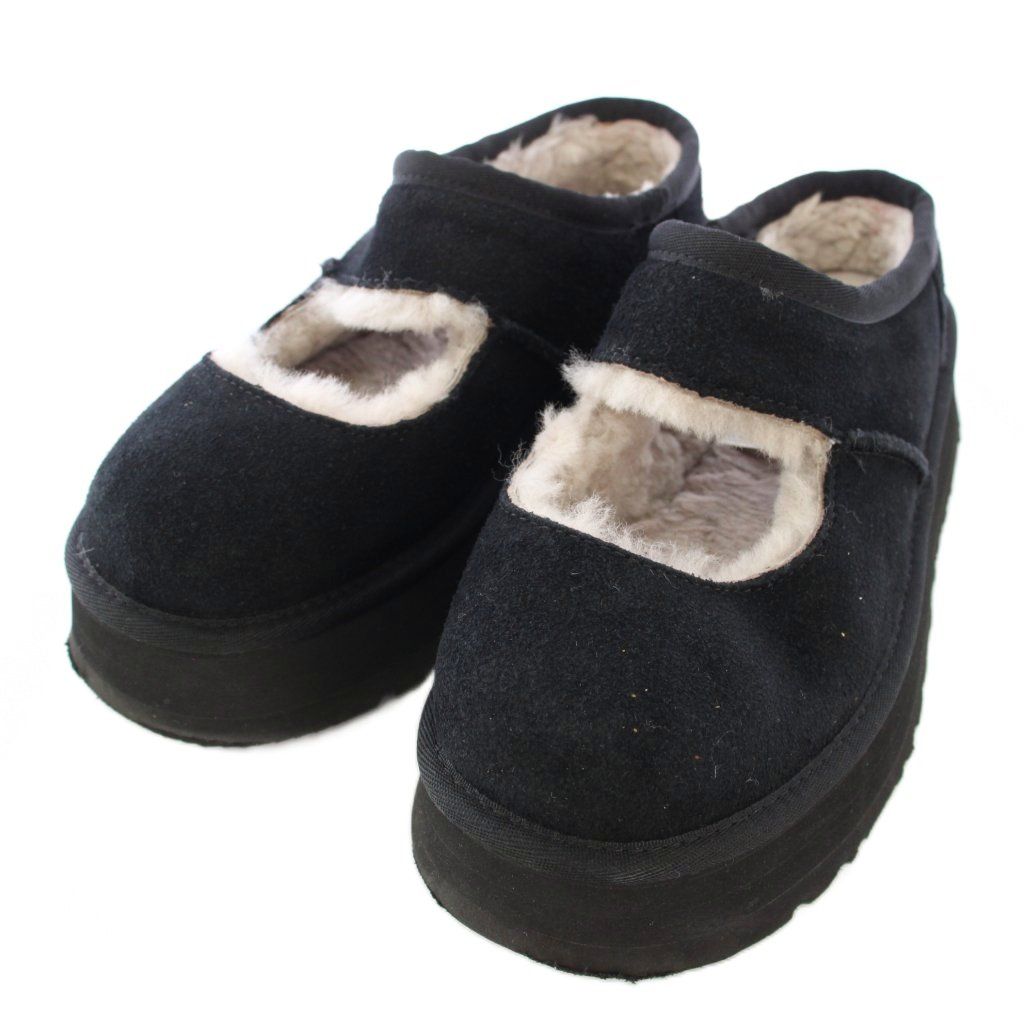 アグ オーストラリア UGG australia ビア メリージェーン BEA MARY JANE スリッポン シューズ ムートン USA8 ブラック S N1167612 TK