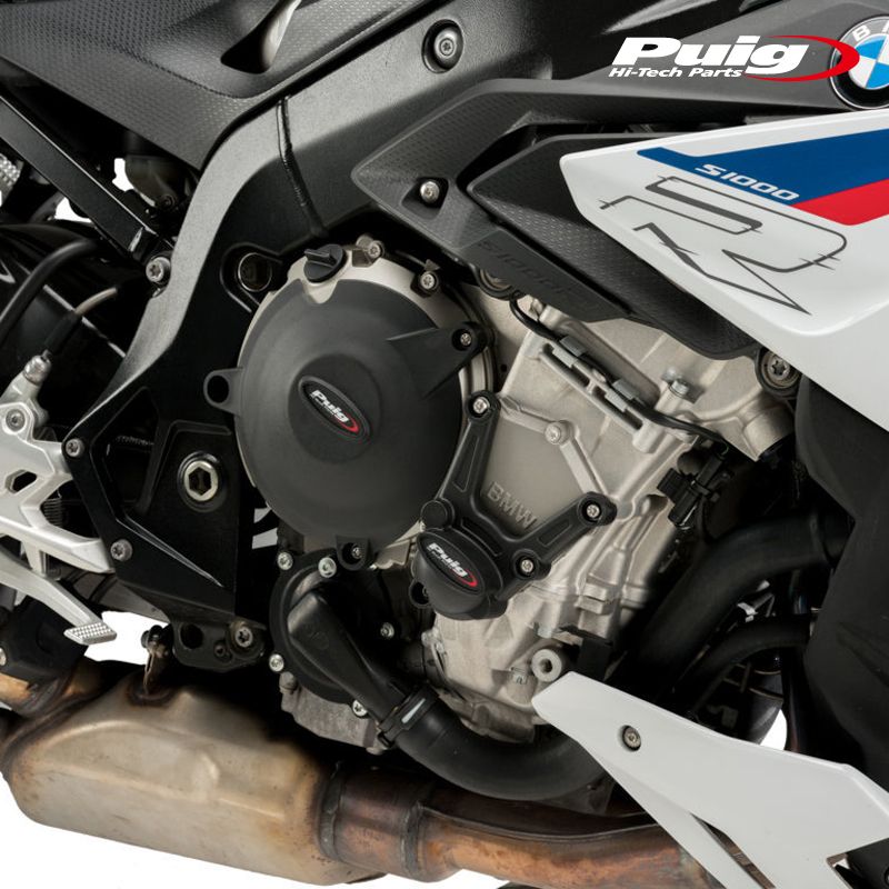 Puig 21502N ENGINE COVER TRACK FOR CHAMPIONSHIP BLACK BMW S1000 XR 15-19 プーチ エンジンケ－スカバ－ FIM承認タイプ