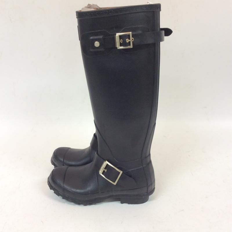 HUNTER Jimmy Choo コラボ 長靴 ブラック Hunter x Jimmy Choo Black Croc Rain Boots | eBay
