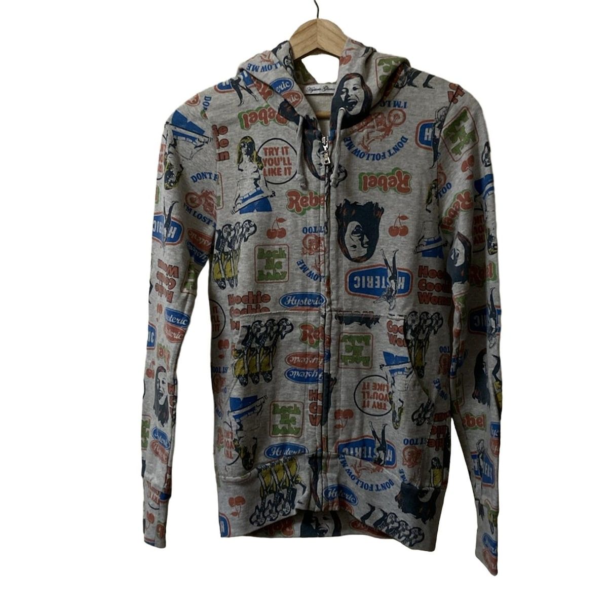 HYSTERIC GLAMOUR ヒステリックグラマー パーカー サイズF レディース - ライトグレー×レッド×マルチ 長袖