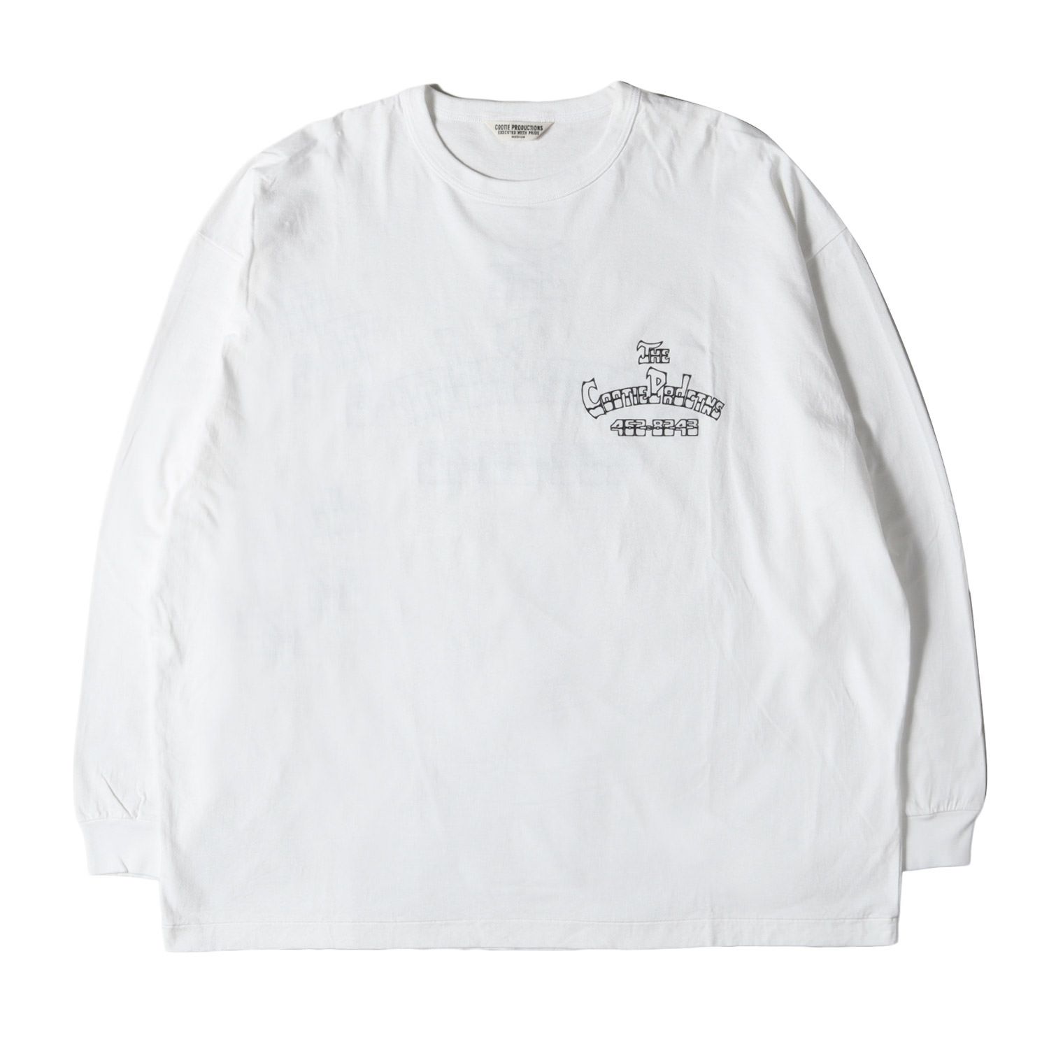 COOTIE クーティー Tシャツ サイズ M | 23SS グラフィック オーバーサイズ ロングスリーブ Tシャツ Print Oversized L|S Tee | ホワイト 白 | トップス カットソー 長袖 メンズ