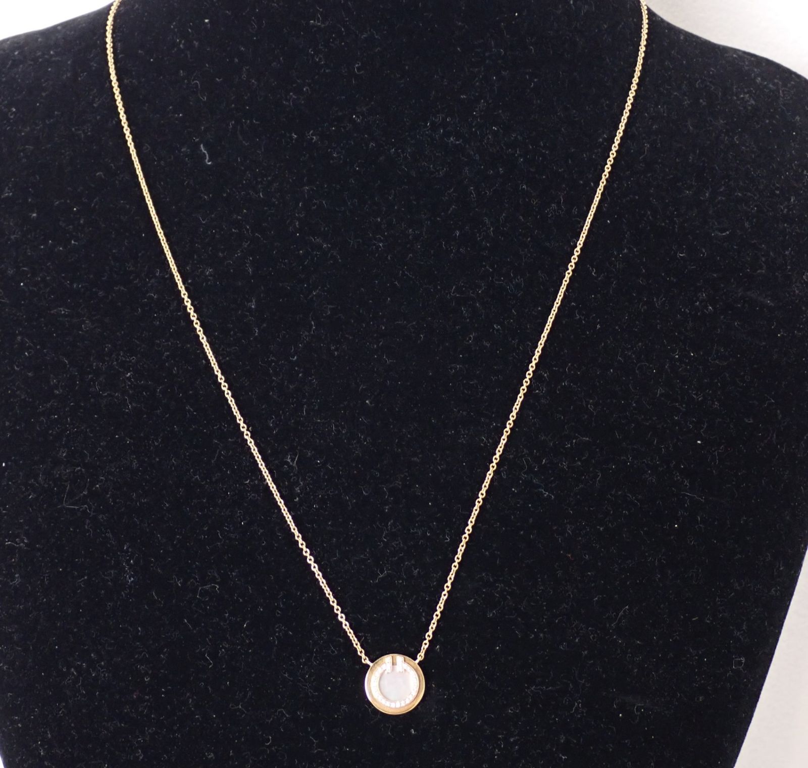 美品 TIFFANY ティファニー T TWO サークルシェルダイヤネックレス  