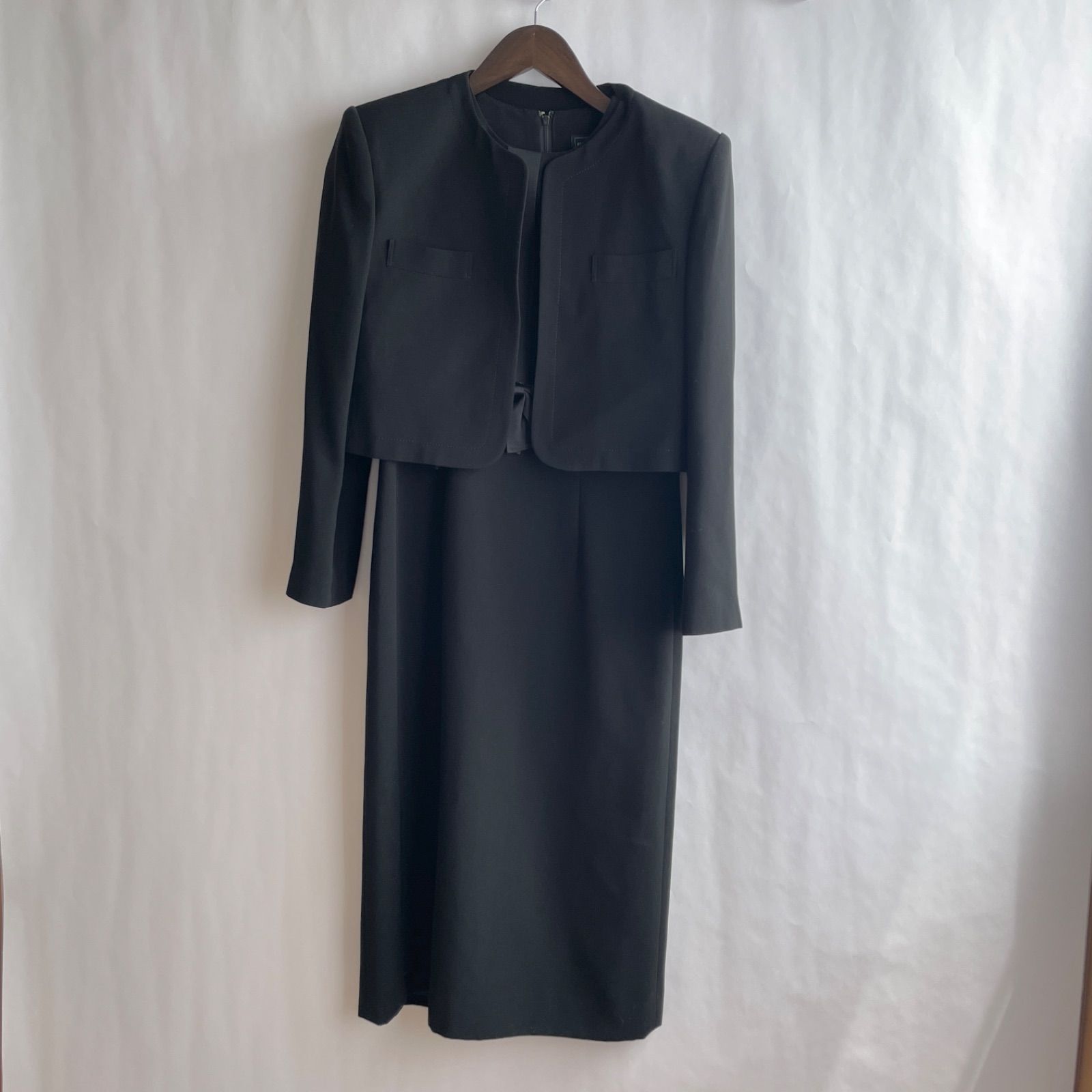 東京ソワール carven formal ブラックフォーマル ワンピース 10 ノー ジャケット ウエストリボン 礼服 喪服