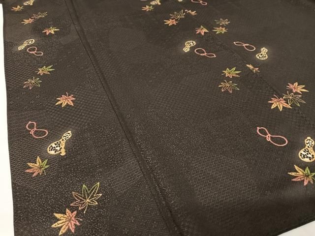 ここでご注文へようこそ! 平和屋着物●上質な小紋 瓢箪 楓 正絹 AABB0247zg トレンド