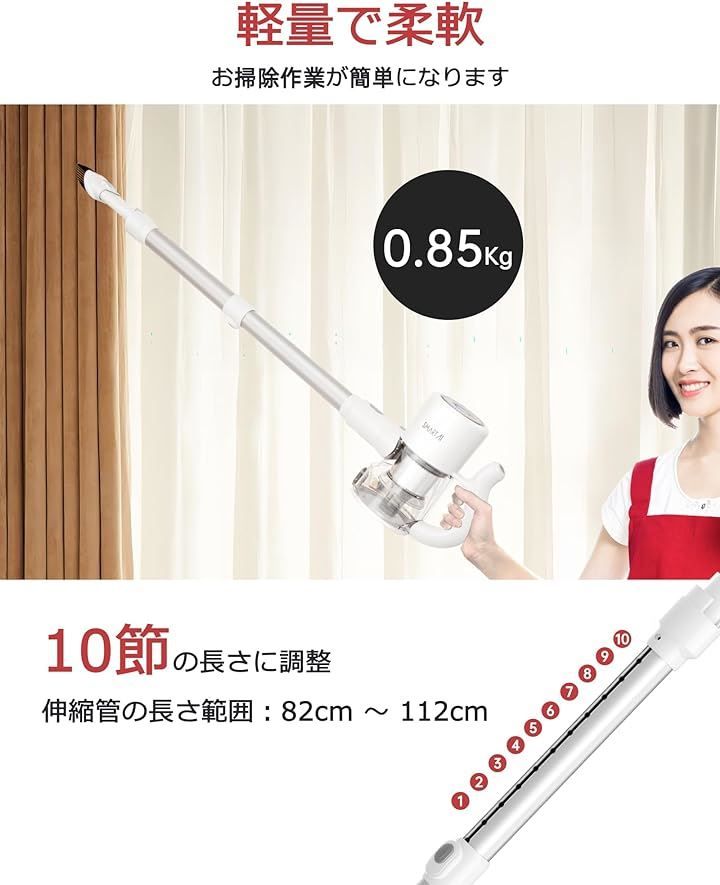SmartAI 掃除機 コードレス 33000pa強力吸引 充電式 ハンディ