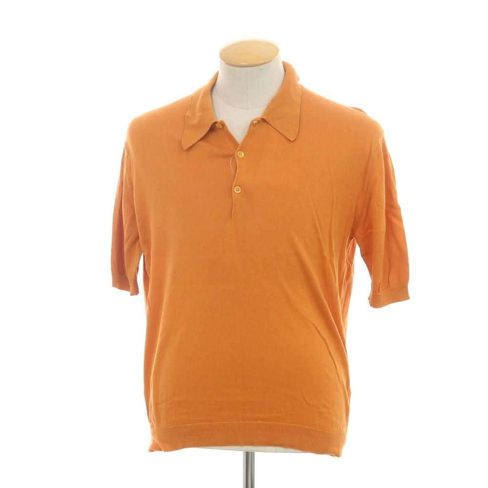 新品未使用　JohnSmedley 半袖ポロシャツ　オレンジ　S JOHN SMEDLEY / SYRES コットン スキッパーポロシャツ