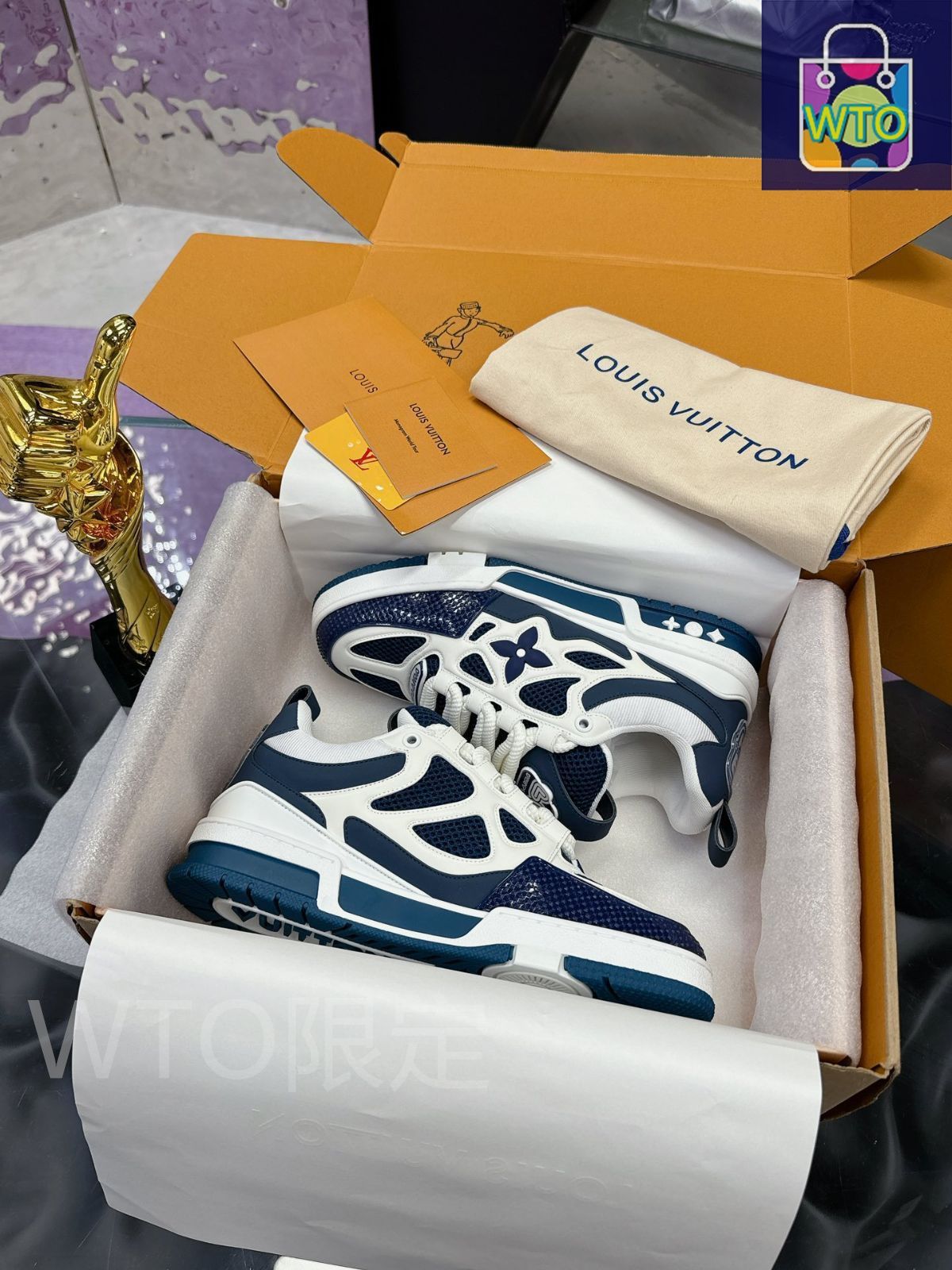 Louis Vuitton trainer カップルスタイルのロートップパン