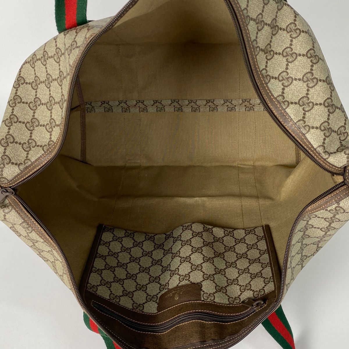 グッチ GUCCI GG柄 ボストンバッグ シェリーライン ウェブ オールド 