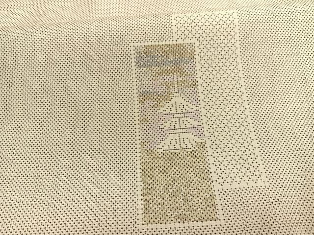 平和屋着物○本場大島紬 白大島 9マルキ 短冊風景文 正絹 逸品  