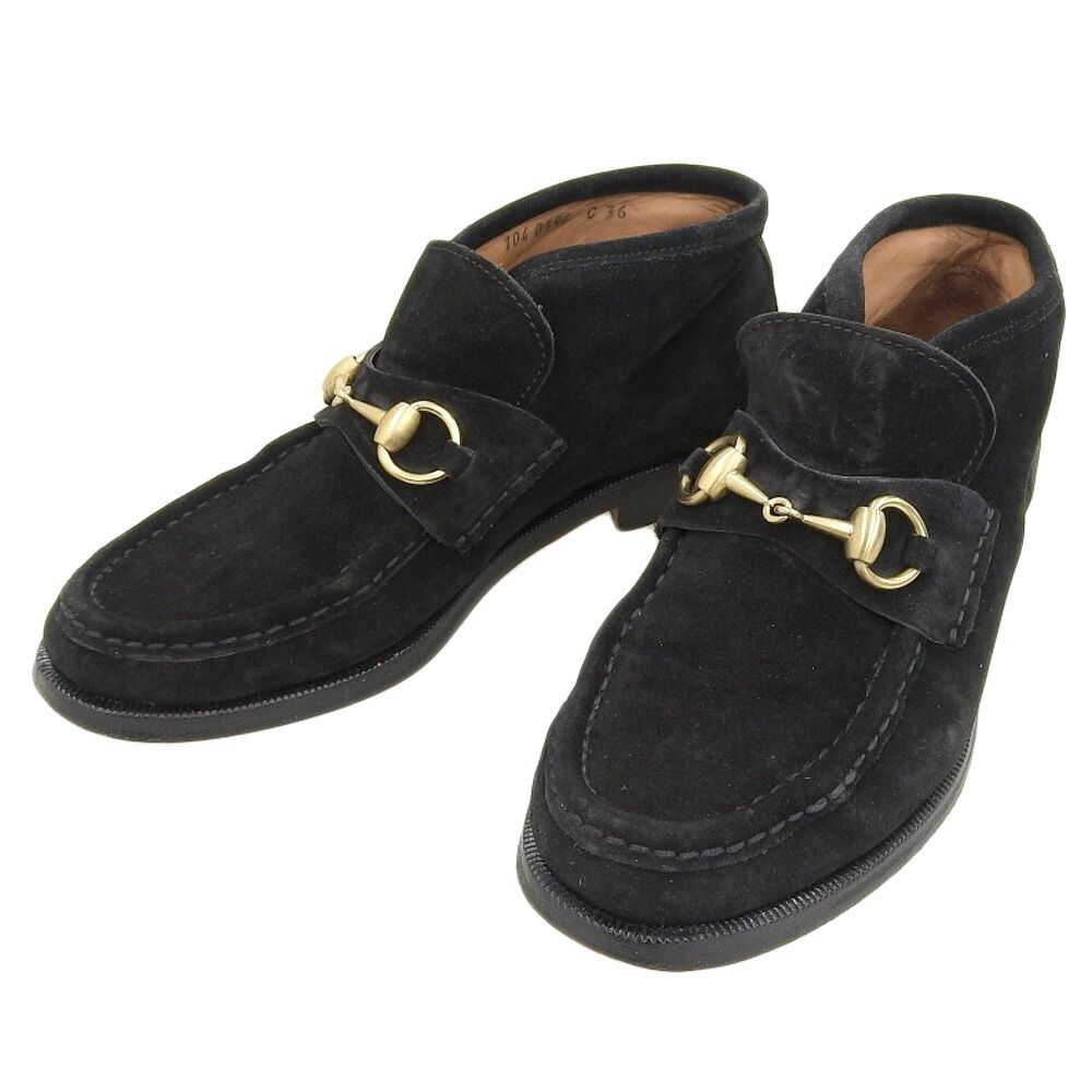 美品 グッチ GUCCI 90年代ヴィンテージ スエード レザー ホースビット 