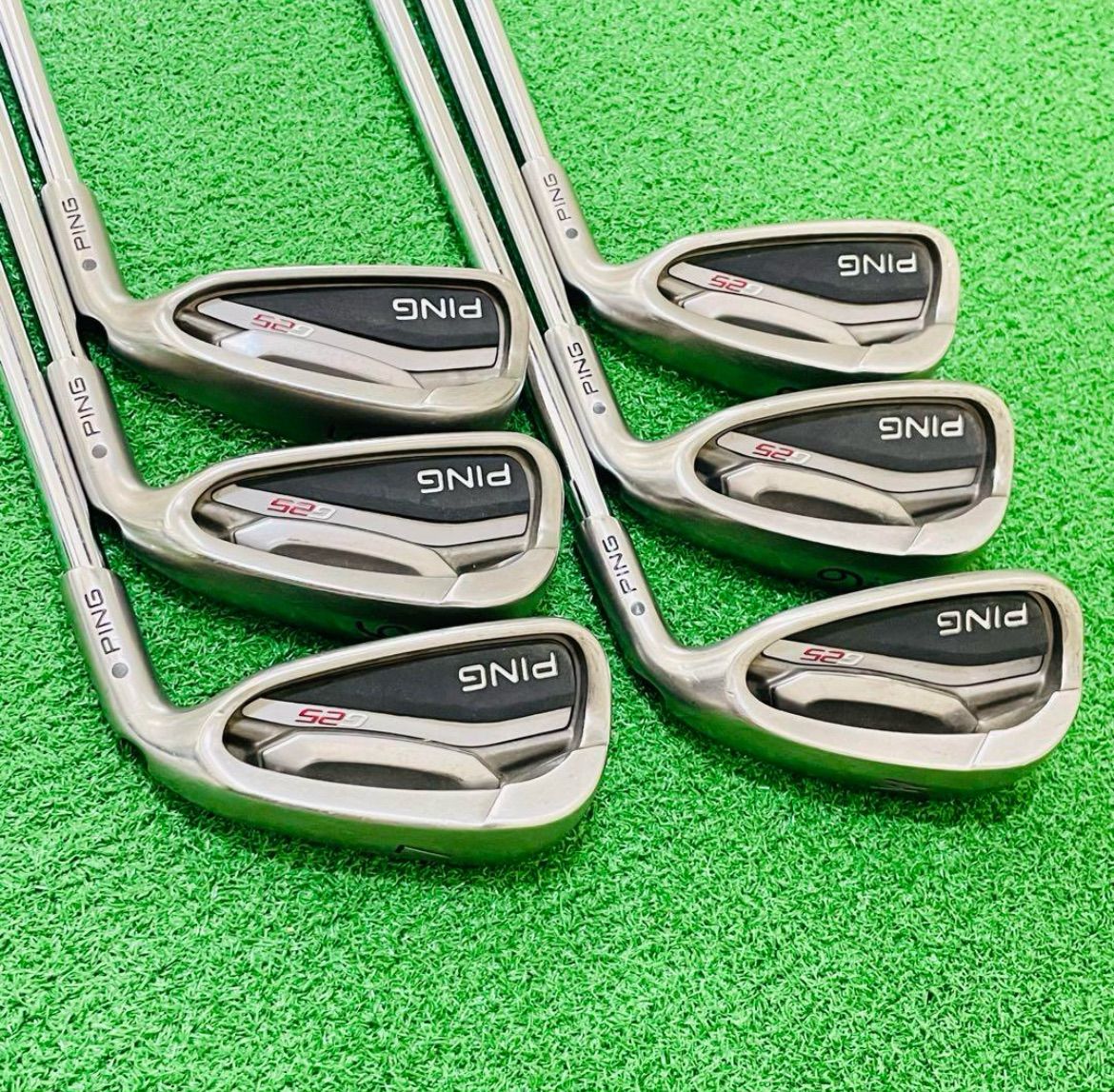 8909 PING G 25 ピン アイアン6本セット N.S. フレックスS 5.6.7.8.9.W メンズ 右利き ライ角 黒 ブラック