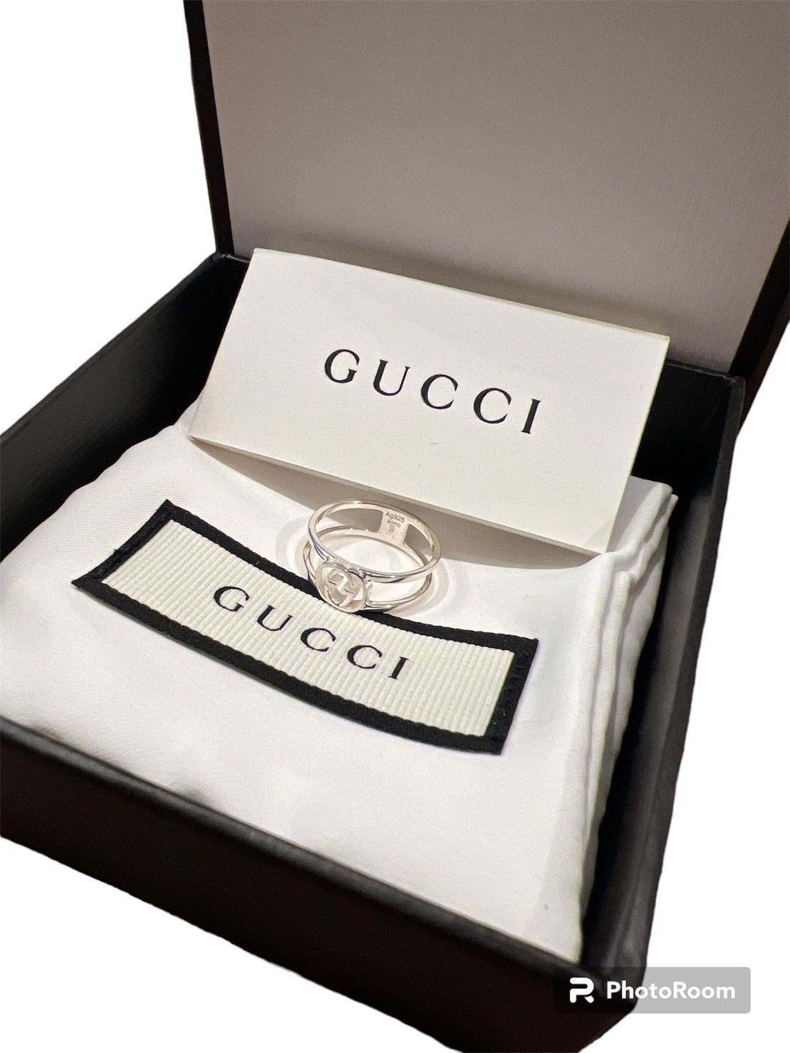 GUCCI グッチ インターロッキングG リング 9号 SILVER925 1.7g