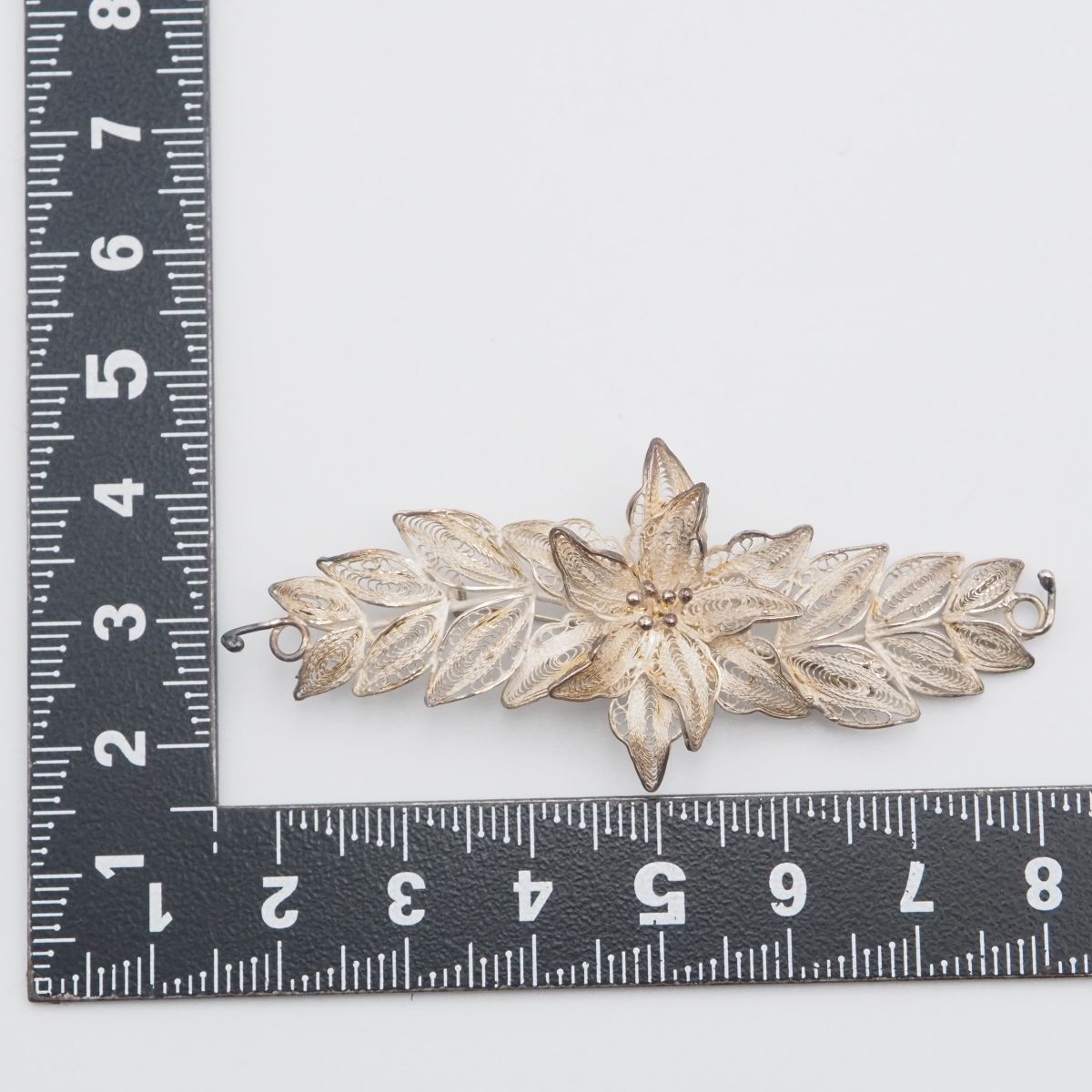 ヴィンテージ フィリグリー ブローチ G912 ヴィンテージ ブローチ フィリグリー 銀線細工 フラワー デザイン
