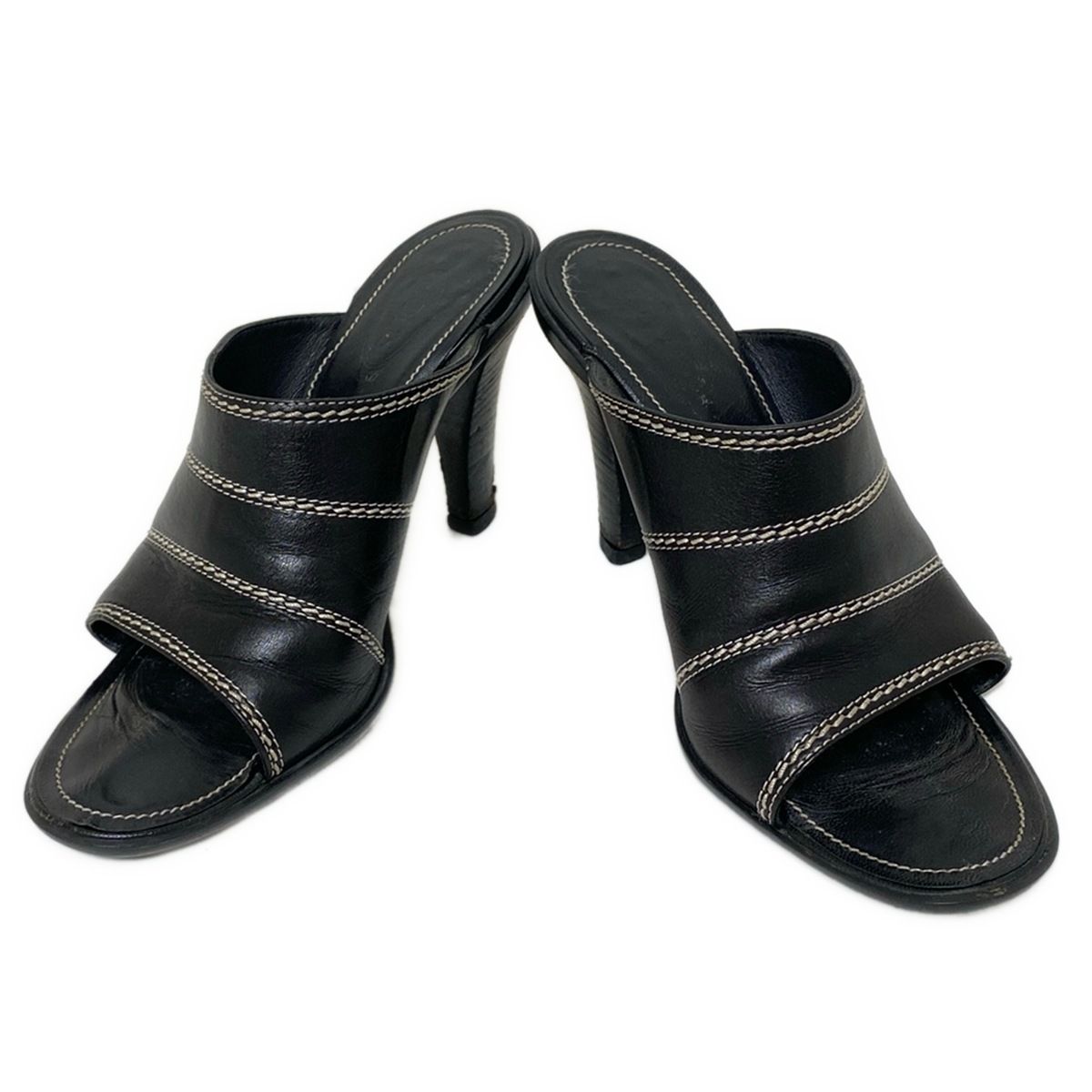 TOD S トッズ ミュール 37 レディース - 黒 レザー