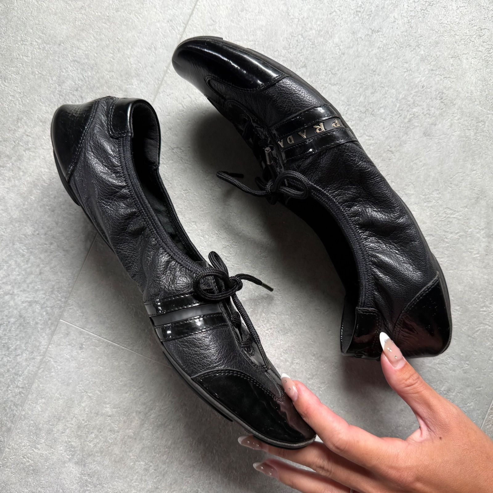 PRADA プラダ バレエシューズ フラットシューズパンプス ロゴ 40