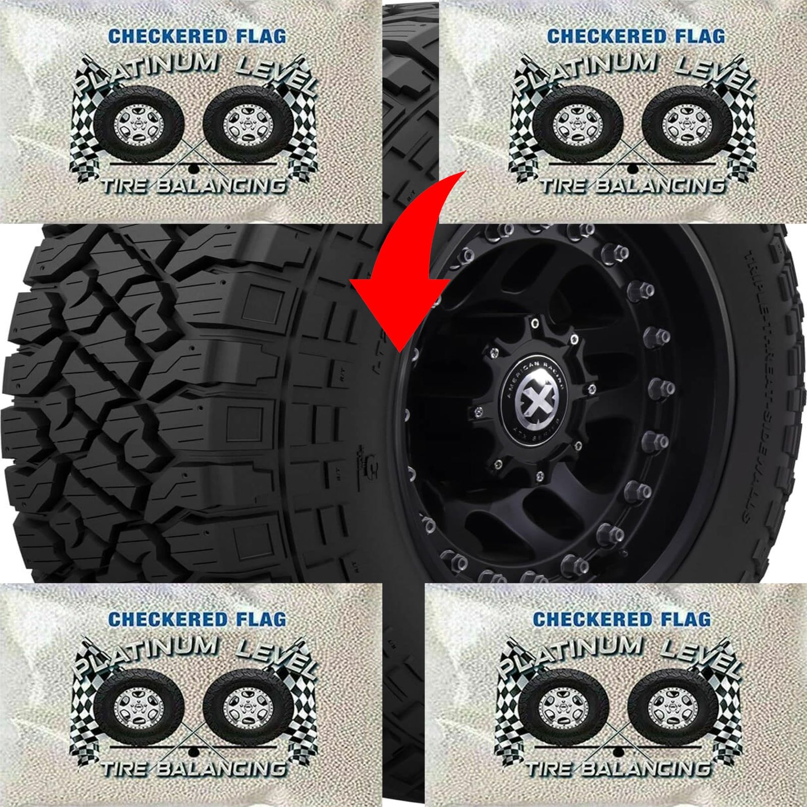 チェッカーフラッグタイヤバランスビーズ6オンスバッグ4個セット セミ トラック オフロード車 トレーラーホイール用のバランスビーズ