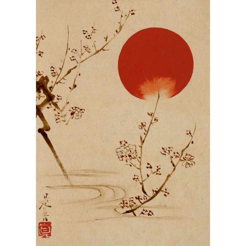 A3サイズ 柴田是真 ポスター 旭に梅 日本画 漆絵 アートポスター