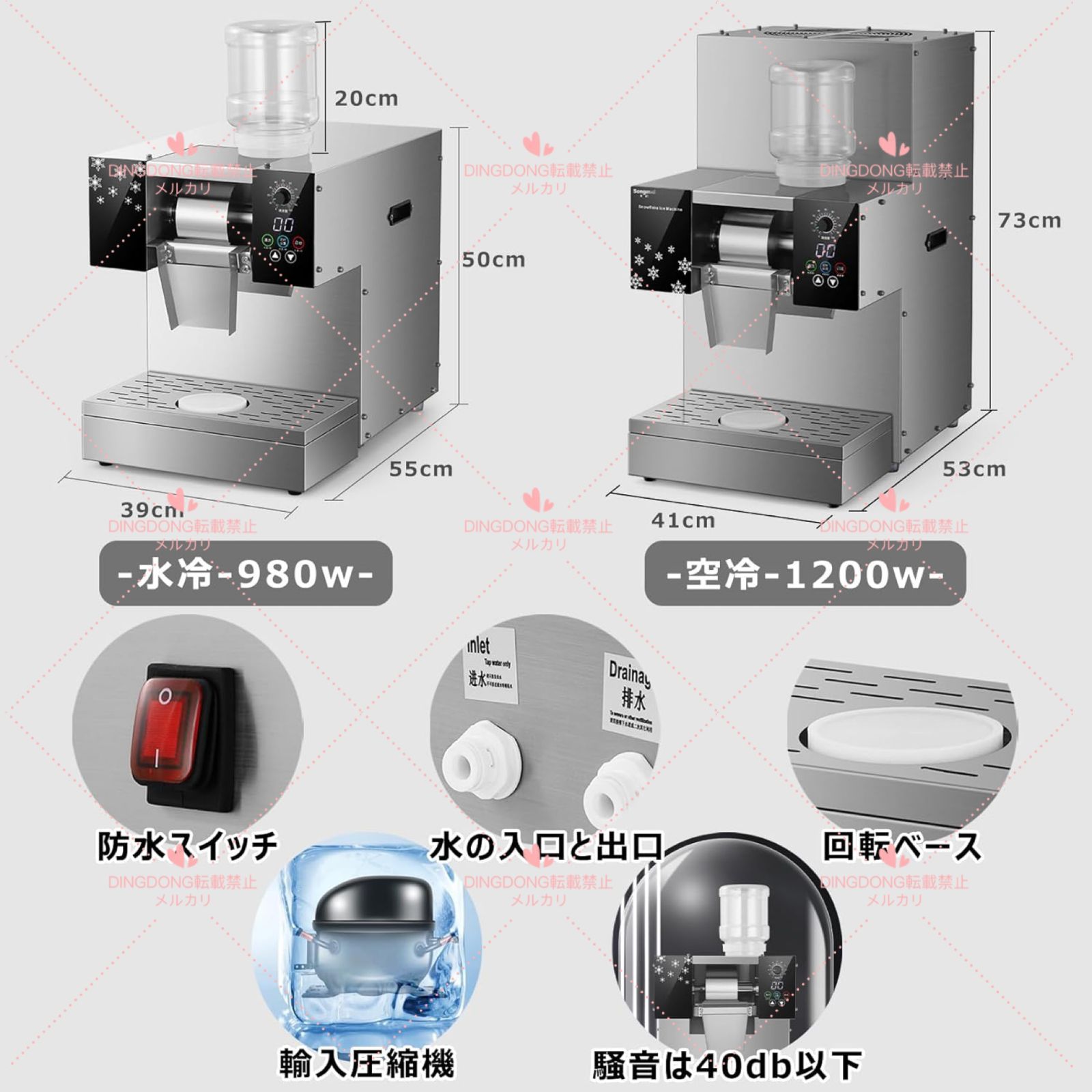 送料無料】かき氷機 業務用 3秒で氷が出 電動 アイスクラッシャー かき氷メーカー 氷粉砕機 10段階の速度調整可能 回転トレイ 自浄 低騒音 家庭用製氷機  かき氷器 110V 304ステンレス鋼 喫茶店 飲食店用ふわふわ氷 空冷-1200w - メルカリ