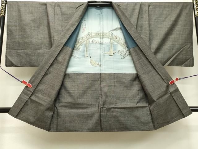 平和屋着物○男性 本場大島紬 アンサンブル 100亀甲 総詰め 正絹 逸品  
