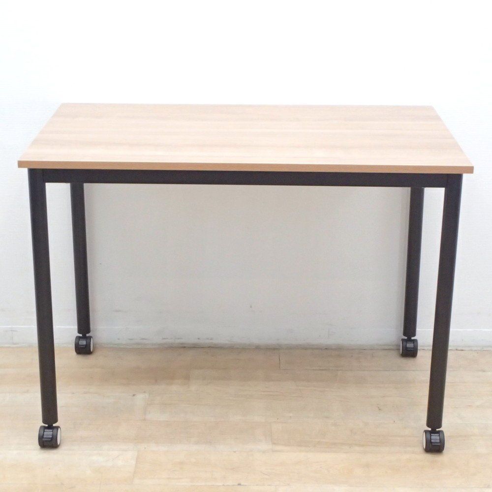 オフィスコム レシル ミーティングテーブル キャスター付き W1000 D600 H720 ブラウン 木目 会議 作業台 デスク EG18928 オフィス家具