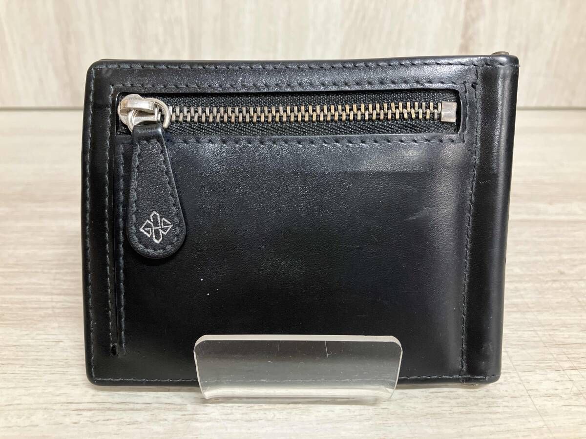 美品　ETTINGER レザー　二つ折り財布　イギリス製　ブラック　グリーン ETTINGER 美品 ダークグリーン レザー 二つ折り財布