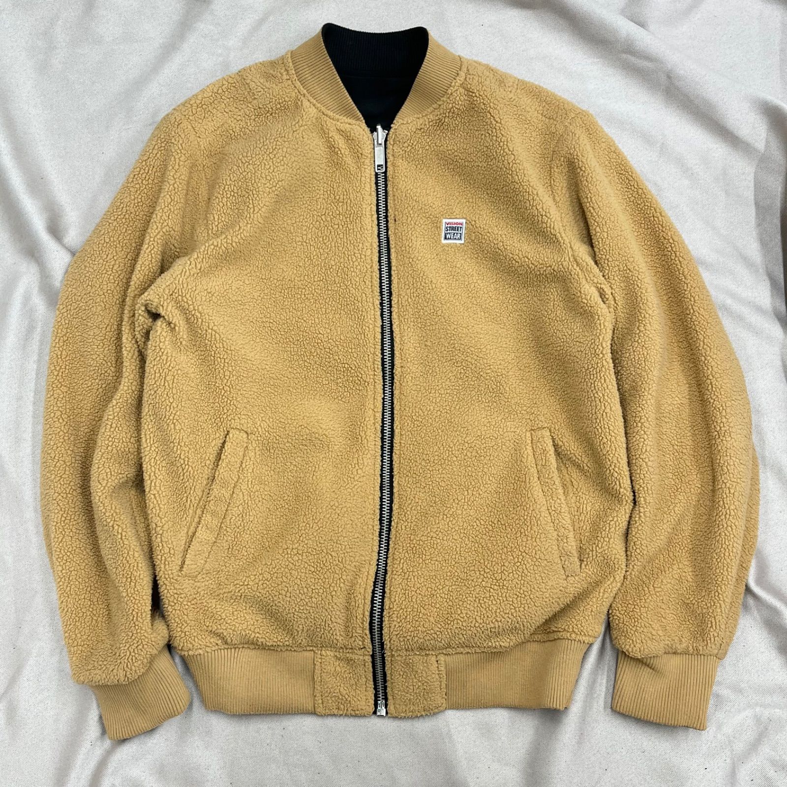 VISION STREET WEAR メンズ ボア リバーシブル MA-1 ブルゾン 2WAY 