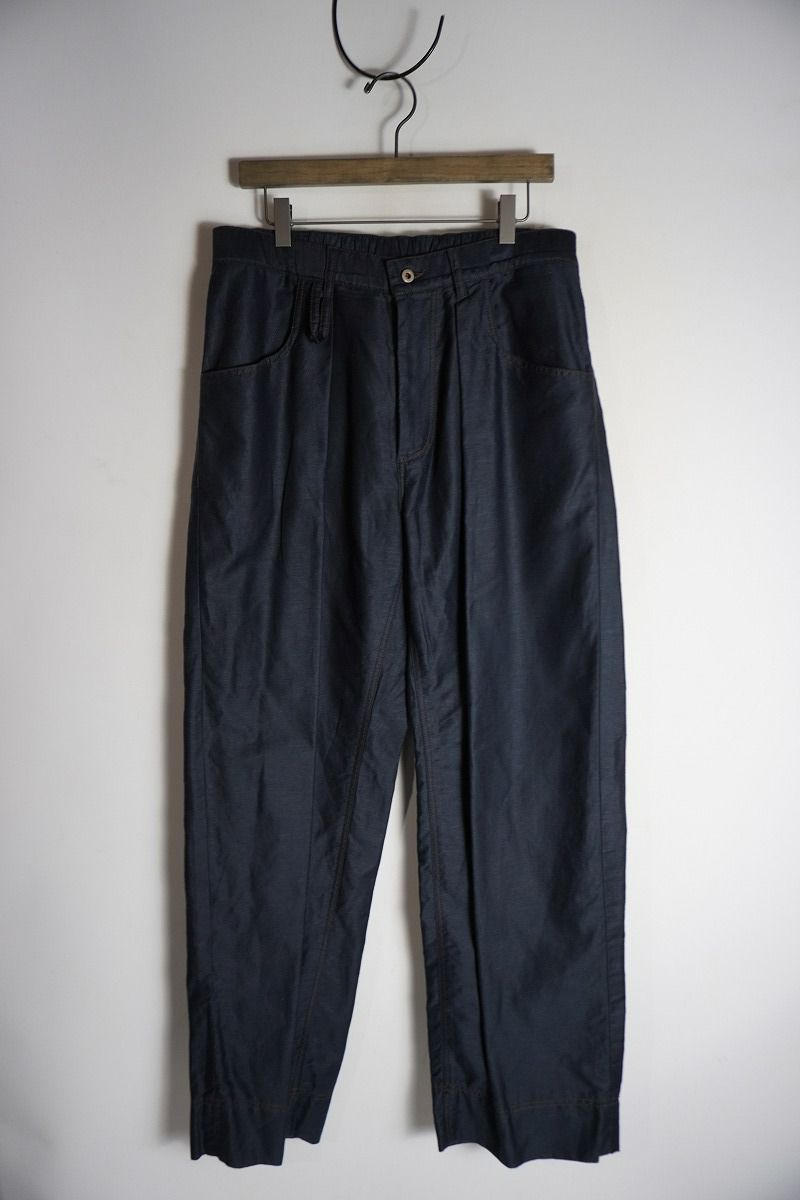 正規 23SS from Argleton フロム アーグルトン タック ワイド イージーパンツ パンツ 黒 紺 ブラック ネイビー 本物 1011P 2