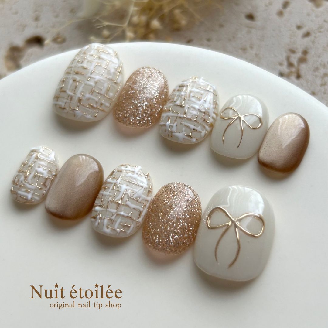 マグネットネイル フラッシュ リボンネイル ネイルチップ