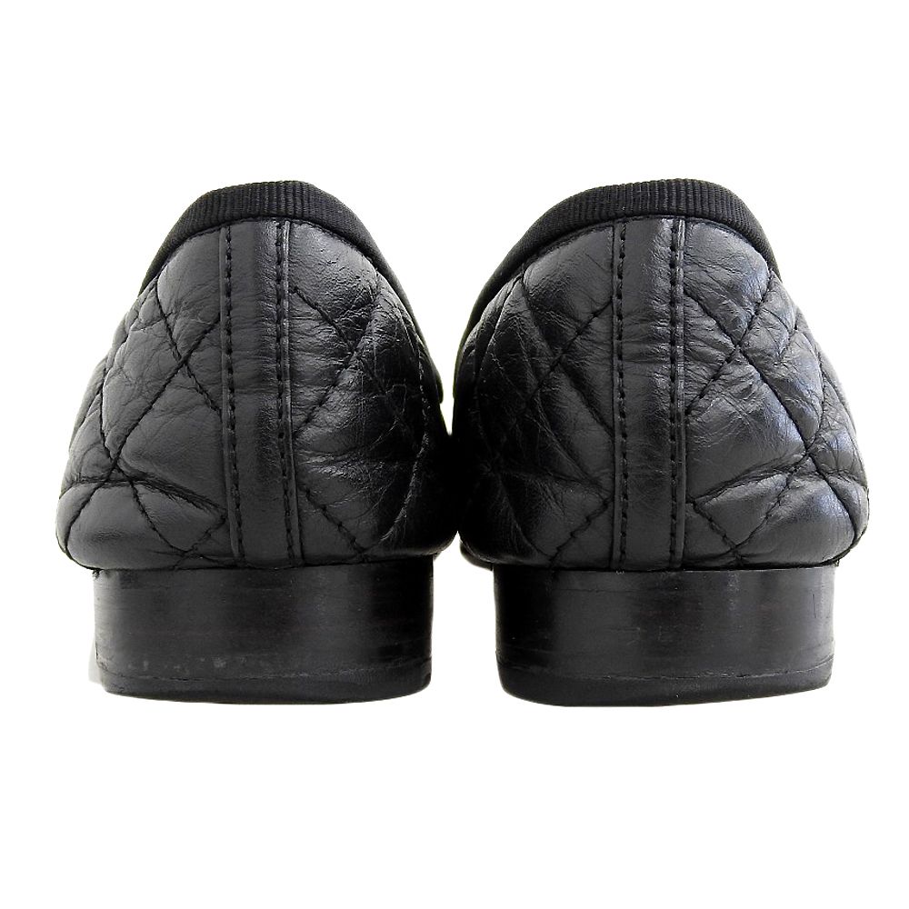  CHANEL シャネル レザー フラット パンプス レディース ブラック 36 その他 靴