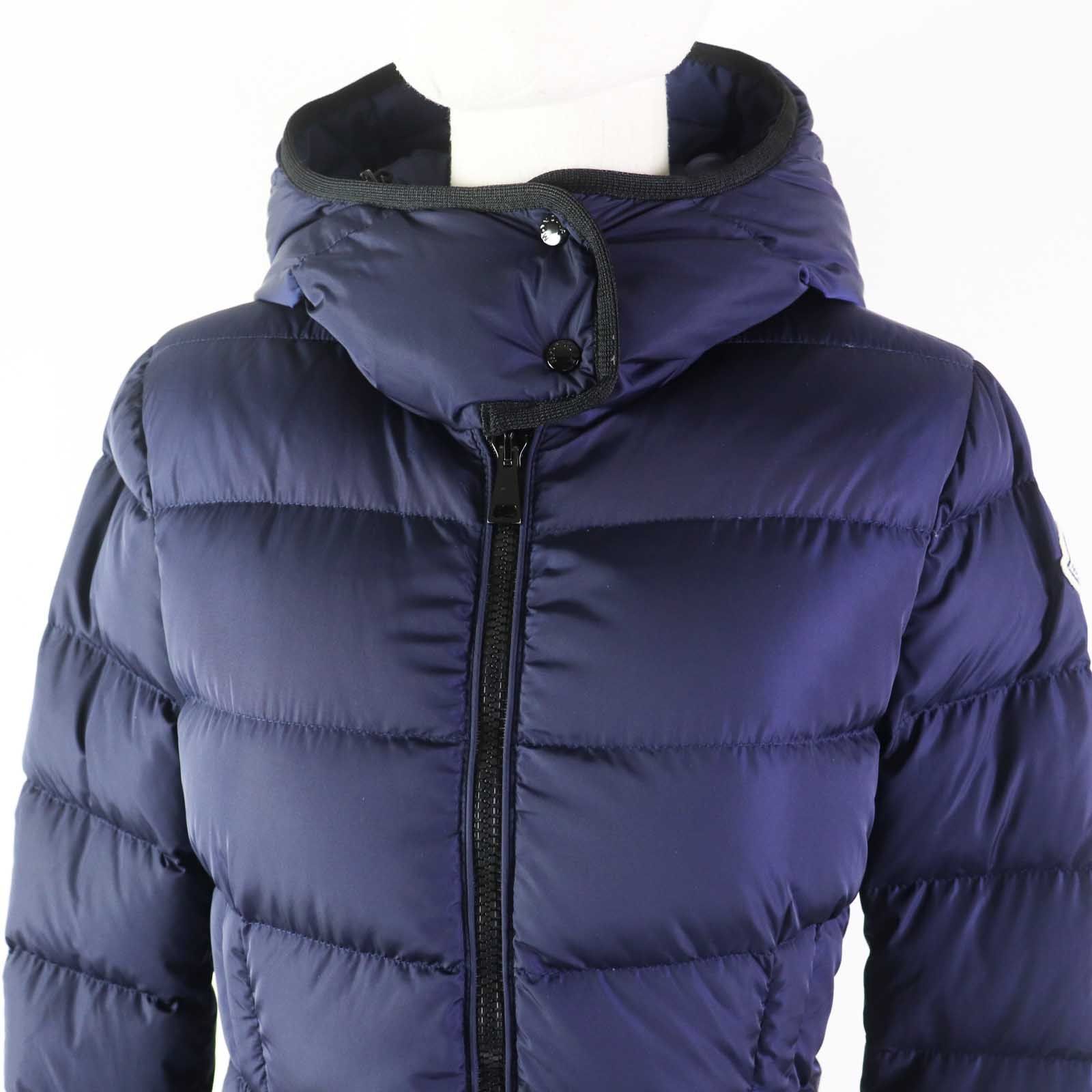 美品◎MONCLER モンクレール BETULA ベチュラ ワッペン付き フード ジップアップ ダウンジャケット ネイビー 0 ハンガー付き  レディース - メルカリ