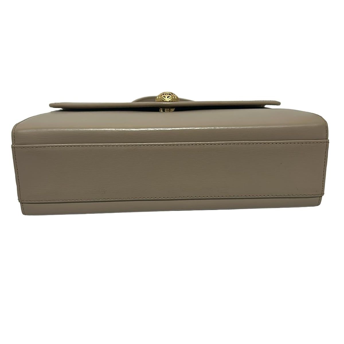 【美品】ミラショーン　ハンドバッグ　ベージュ　自立型　0483 mila schon(ミラショーン) ハンドバッグ美品 - ベージュ レザー