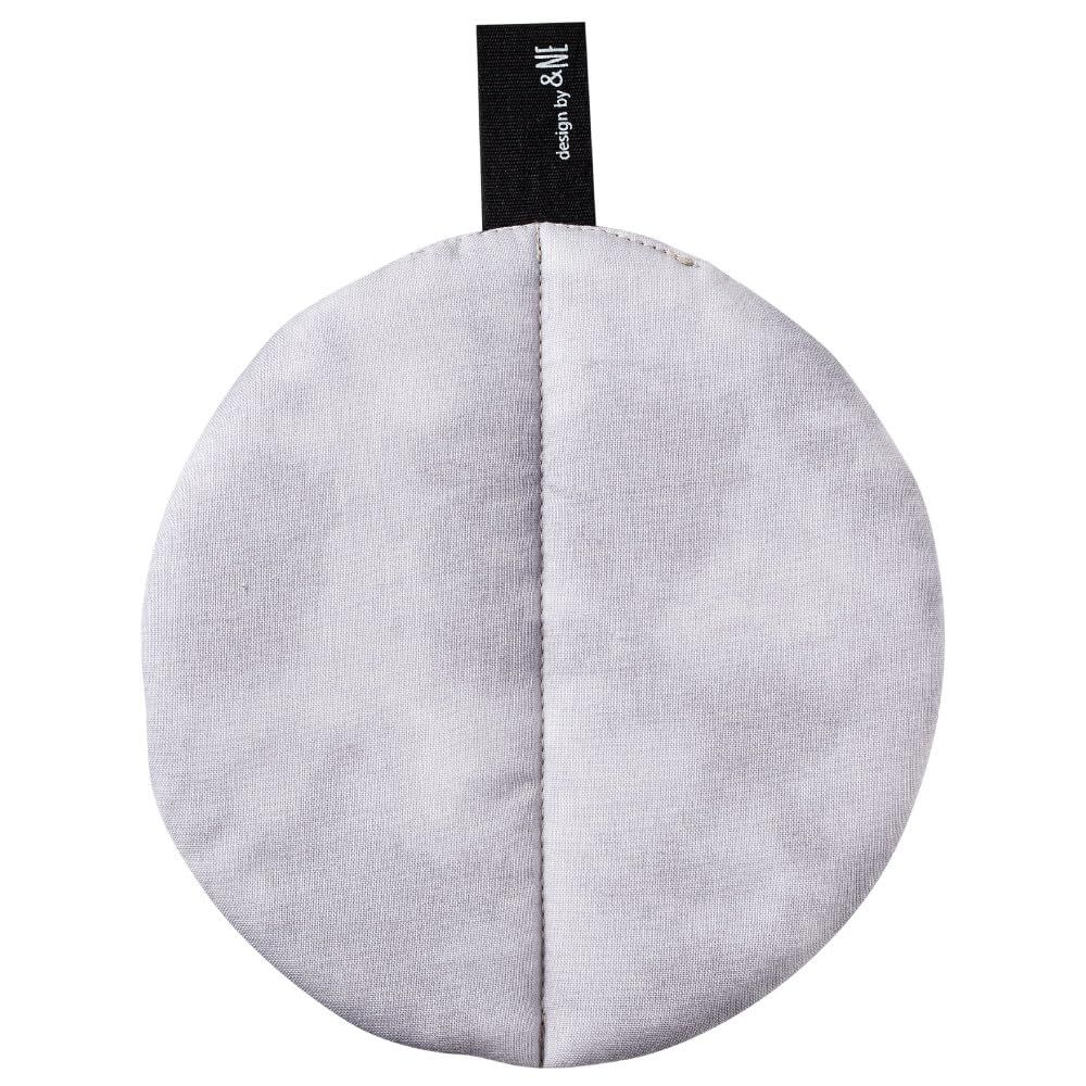 アンドエヌイー -NE まんまる鍋つかみ タイダイライトグレー 直径15.5 cm×厚さ1.5 cm 鍋つかみ 鍋敷き 兼用 丸型 布製 ループ付き 小さい 洗える NHK-173-TDLG