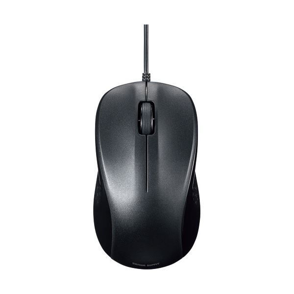 (まとめ) TANOSEE サンワサプライ 有線光学式マウス(抗菌タイプ) ブラック MA-TMR7BK 1個 （×5セット）