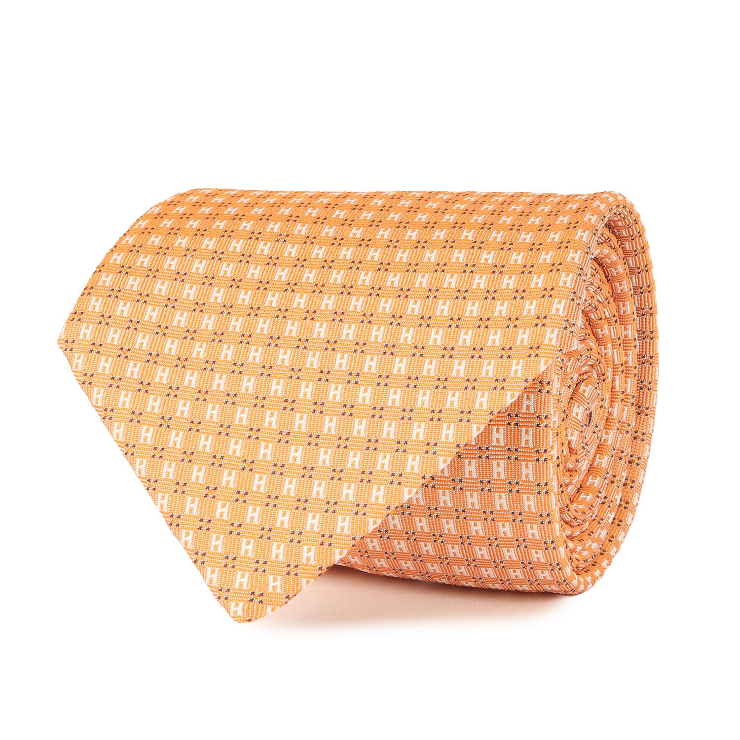 エルメス HERMES ネクタイ Hロゴ オレンジ エルメス ネクタイ Hロゴ