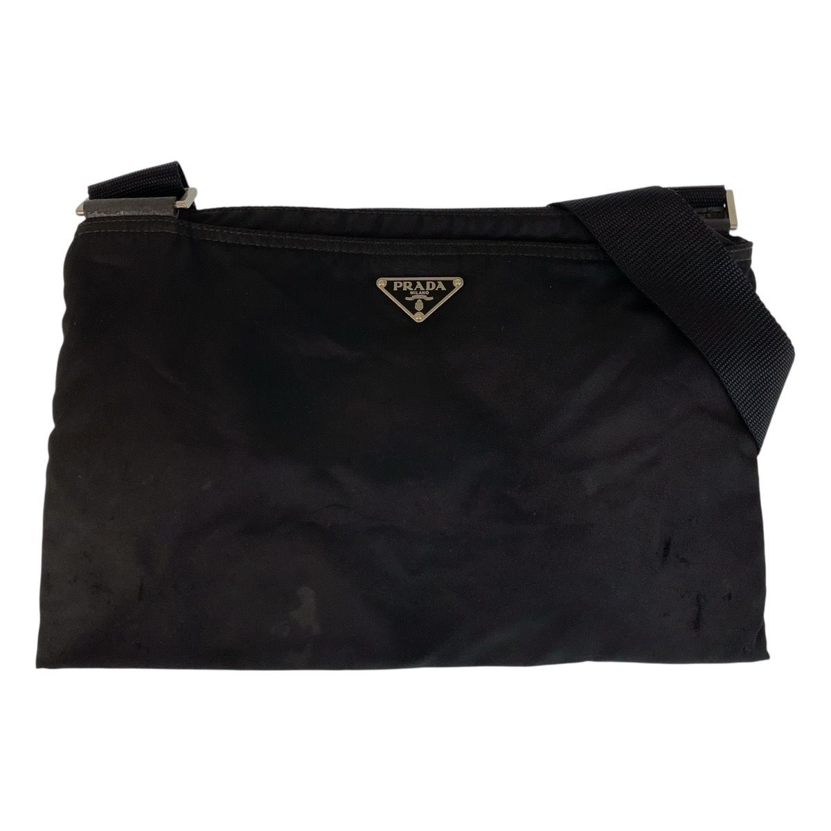 ✨美品✨PRADA　ショルダーバッグ　三角ロゴテスートナイロン　ブラック　白タグ 美品✨プラダ ショルダーバッグ 三角ロゴ テスートナイロン ブラック