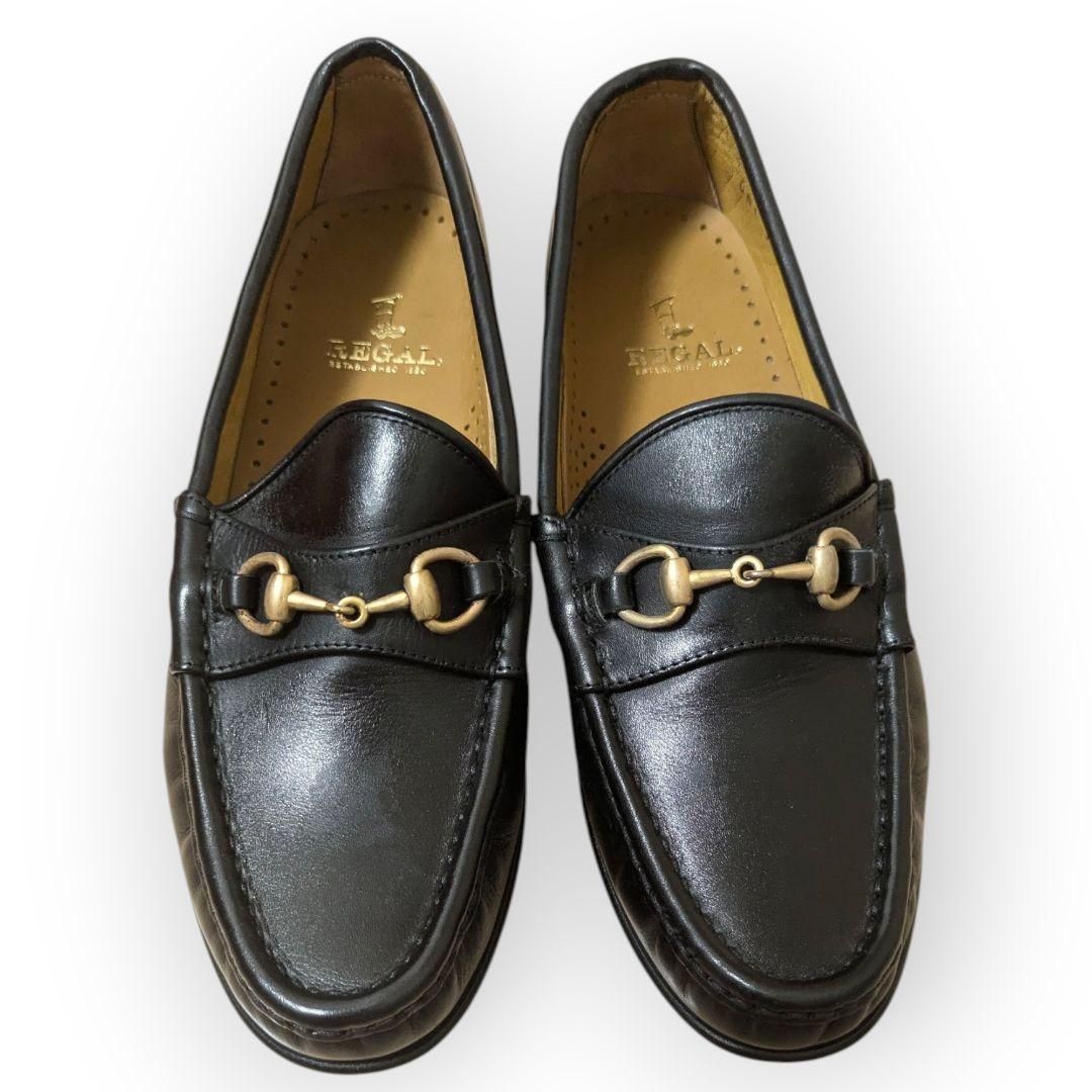 REGAL ゴールドビット ローファー 革靴 ブラック 24 ヒール2センチ