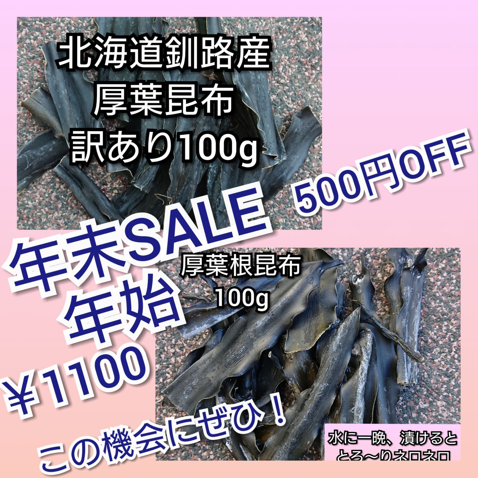 北海道釧路産厚葉昆布 訳あり100g - その他 加工食品