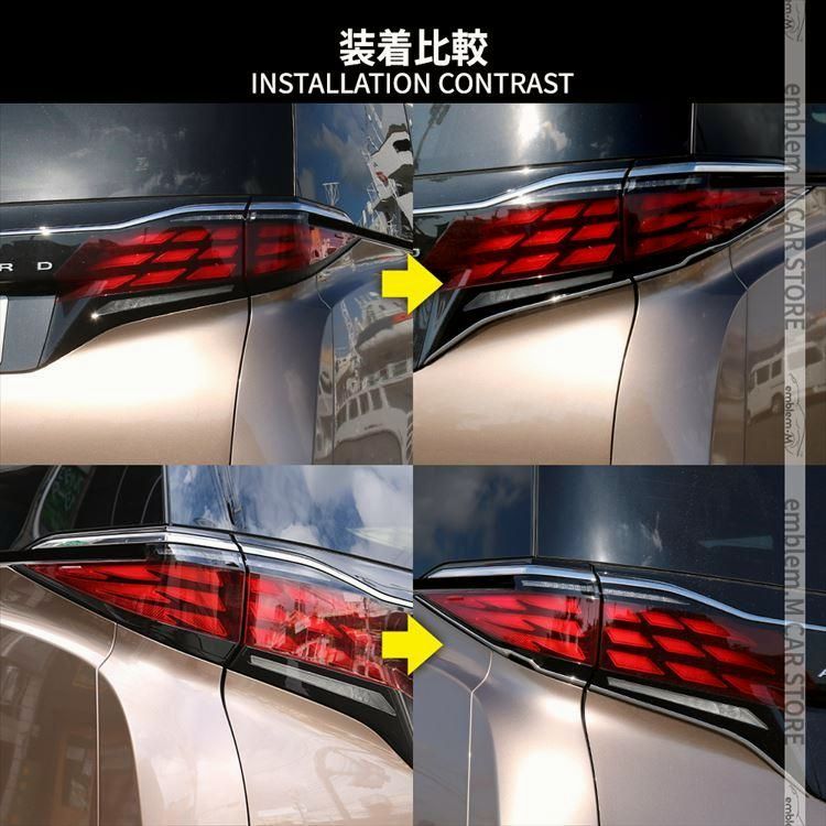 送料無料 アルファード 40系 ヴェルファイア 40系 テールライトガーニッシュ 4P バックドアガーニッシュ リアエンブレム周り メッキパーツ DECORATOM_COM_BR