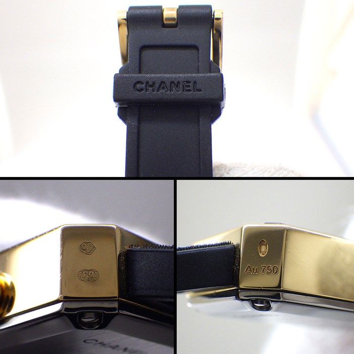 シャネル CHANEL 腕時計 プルミエール リボン H6125 ブラック文字盤 チタン ラバー K18YG クオーツアナログ 【箱・保付き】 【中古】 シャネル プルミエール リボン H6125 ブラックラッカー レディース