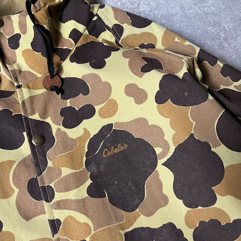 80s USA製 Cabela's ダックハンター カモ 総柄 ゴアテックス ナイロン