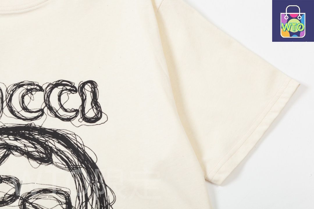 ダブルGロゴ カーブレタープリントTシャツ